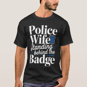 Stolze Polizeifrau Polizeibeamter Dünne blaue Lini T-Shirt