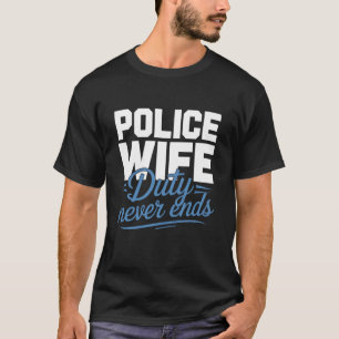 Stolze Polizeifrau Polizeibeamter Dünne blaue Lini T-Shirt