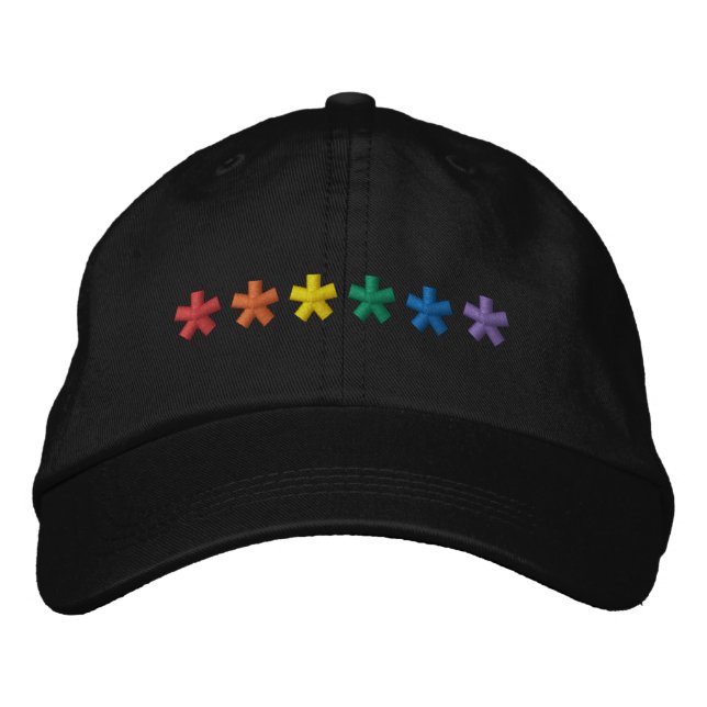 Stolze Regenbogen-Blume lgbtq niedlich modern Bestickte Baseballkappe (Vorderseite)