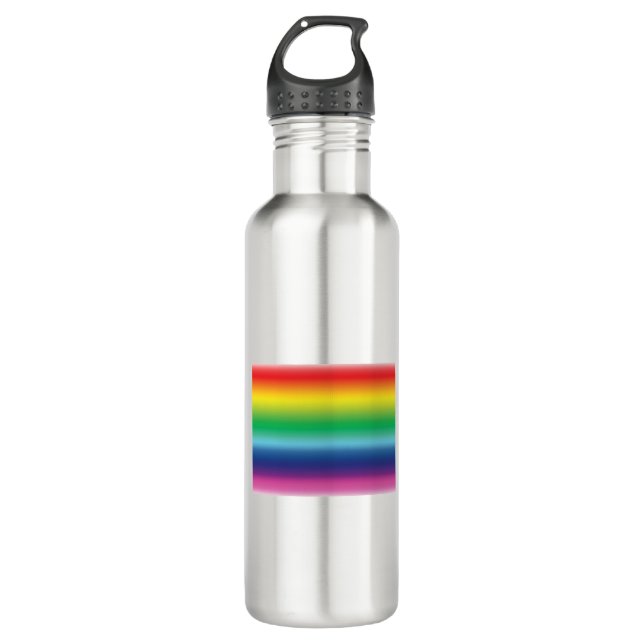 Stolze Regenbogenfarben lgbt lgbtq Fahne Edelstahlflasche (Vorderseite)