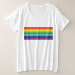Stolze Regenbogenfarben lgbtq lgbt Gay Flag Muster Große Größe T-Shirt