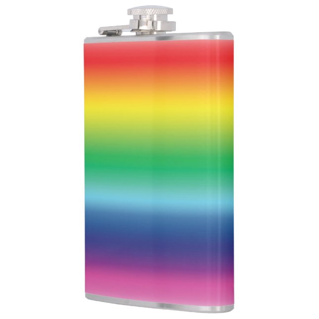 Stolze Regenbogenfarben lgbtq Schwulenflagge - Flachmann (Links)