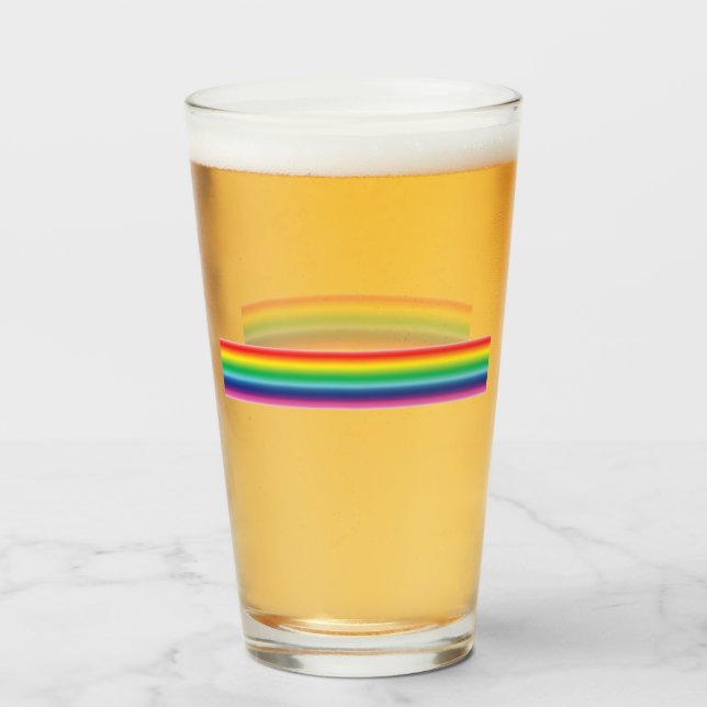 Stolze Regenbogenfarben lgbtq Schwulenflagge - Glas (Vorne (Gefüllt))