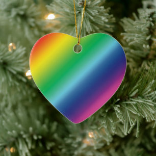 Stolze Regenbogenfarben Muster lgbtq Weihnachten Keramik Ornament