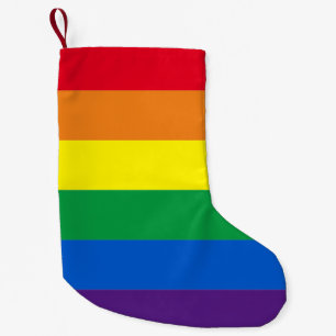 Stolze Regenbogenfarben Streifen Lgbt Gay Fahne Kleiner Weihnachtsstrumpf
