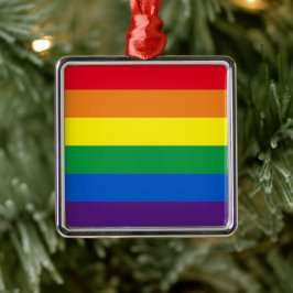 Stolze Regenbogenfarben Streifen Lgbt Gay Fahne Ornament Aus Metall