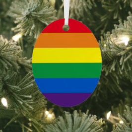Stolze Regenbogenfarben Streifen Lgbt Gay Fahne Ornament Aus Metall