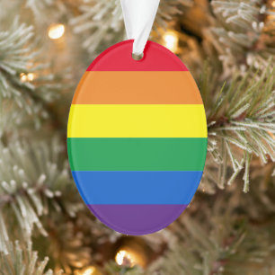 Stolze Regenbogenfarben Streifen Lgbt Gay Weihnach Ornament
