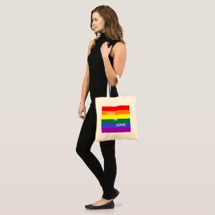 Stolze Regenbogenflagge Liebe ist Liebe Totasche Tragetasche