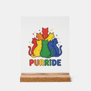 Stolze Regenbogenkatze Vintage Vektor Design_1 Acrylschild