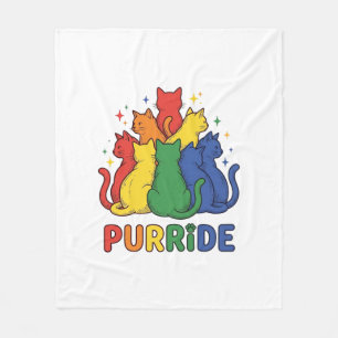 Stolze Regenbogenkatze Vintage Vektor Design_1 Fleecedecke
