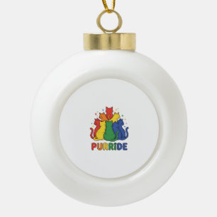 Stolze Regenbogenkatze Vintage Vektor Design_1 Keramik Kugel-Ornament
