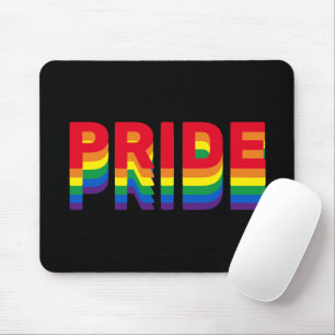 Stolze Regenbogenretro, schwarz, lgbtq, que Mousepad