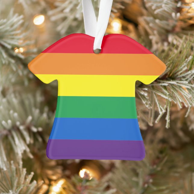 Stolze Regenbogenstreifen Gay Lgbtq Weihnachten Ornament (Baum)