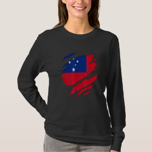 Stolze samoanische Shirts gedrehte Samoa-Flagge