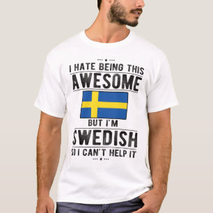 Stolze schwedische Flagge Schweden Erbe Schwedisch T-Shirt