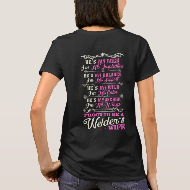 Stolze Schweißer-Ehefrau T-Shirt (Rückseite)