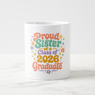 Stolze Schwester Abschlussklasse 2026 Retro Groovy Jumbo-Tasse