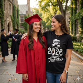 Stolze Schwester Absolventenklasse 2026 Abschlussf T-Shirt