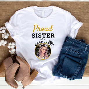 Stolze Schwester des Graduate Graduation Cap Foto T-Shirt