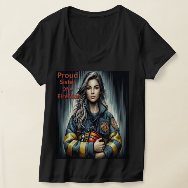 Stolze Schwester einer Feuerwehr T-Shirt (Ablage )