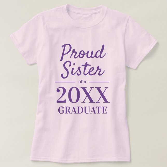 Stolze Schwester einer Graduiertenparty 2025 T-Shirt (Design vorne)
