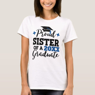 Stolze Schwester eines 2022 Absolventen schwarz-bl T-Shirt