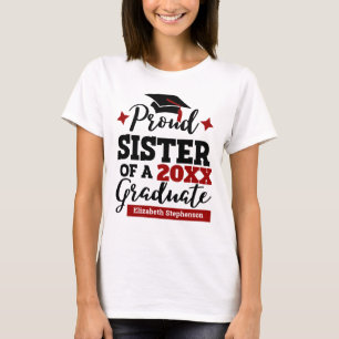 Stolze Schwester eines 2022 Absolventen schwarzen  T-Shirt
