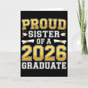 Stolze Schwester eines 2026 Absolventen T-Shirt Cl Karte