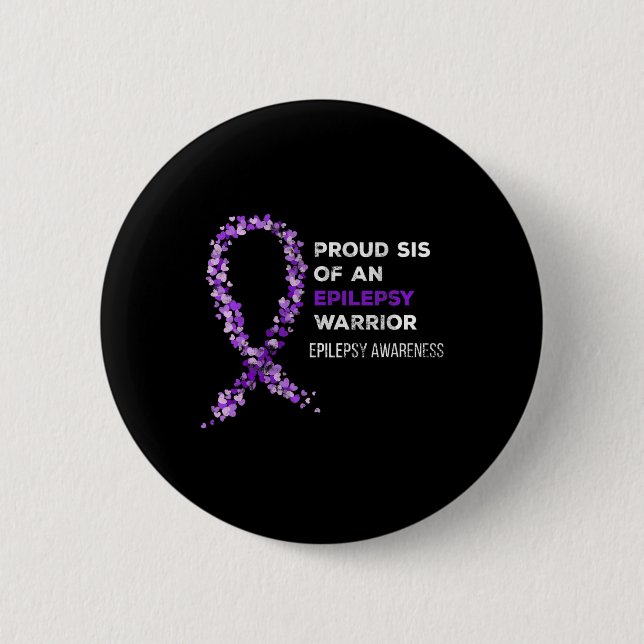 Stolze Schwester eines Epilepsie-Kriegers Epilepsi Button (Vorderseite)