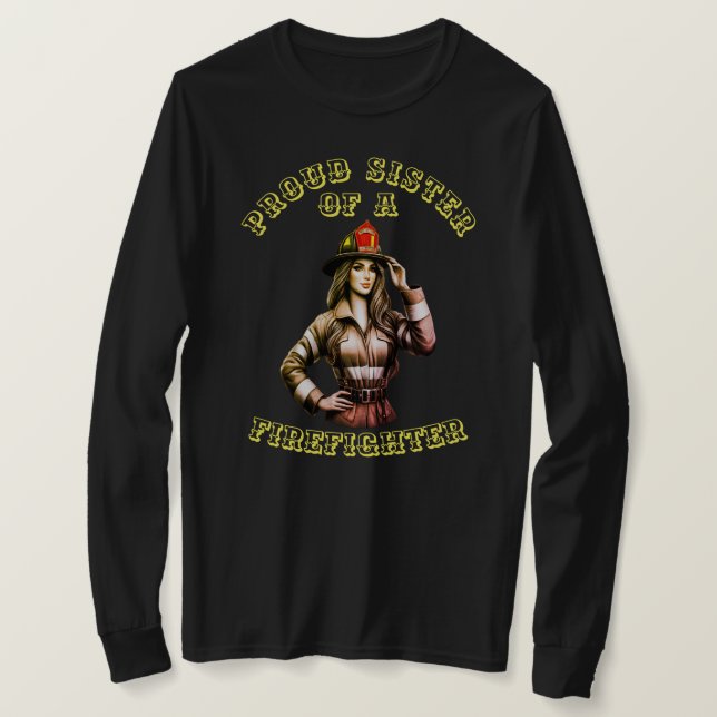 Stolze Schwester eines FeuersFighter Hi-Tech T-Shirt (Design vorne)