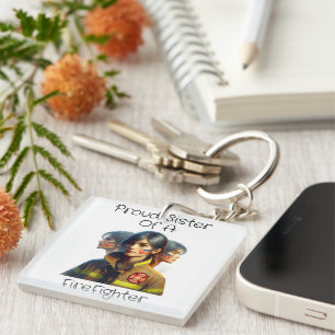 Stolze Schwester eines Feuerwehrkopfes bestimmt Au Schlüsselanhänger