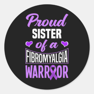 Stolze Schwester eines Fibromyalgie-Kriegers Runder Aufkleber