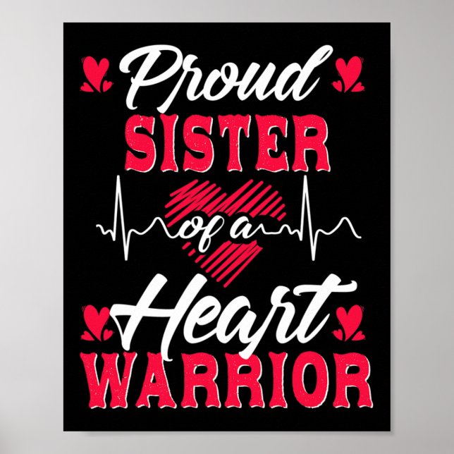 Stolze Schwester eines Herzkriegers KD Bewusstsein Poster (Vorne)