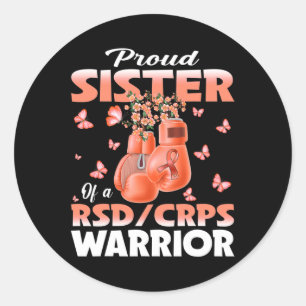 Stolze Schwester eines Rsd Crps Krieger Bewusstsei Runder Aufkleber