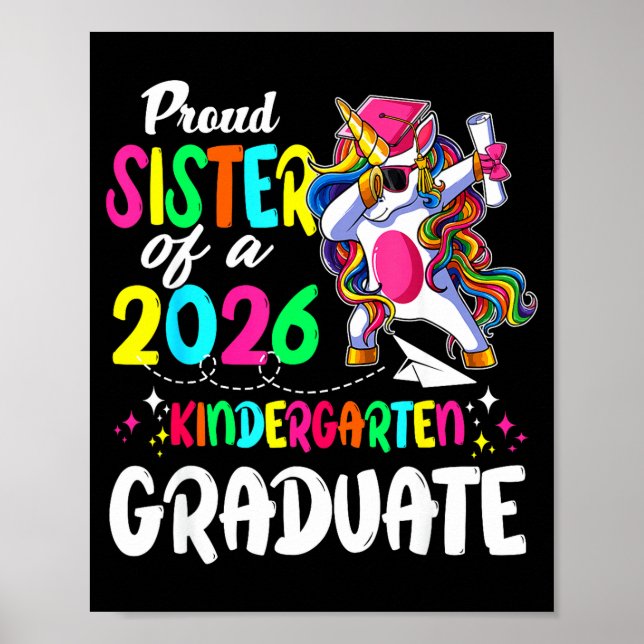 Stolze Schwester eines Vorschulabsolventen der Kla Poster (Vorne)