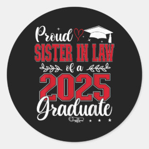 Stolze Schwester im Jura eines Cl von 2025 Graduat Runder Aufkleber
