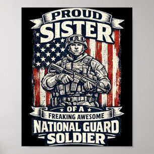 Stolze Schwester Nationalgarde Soldat Militär Poster