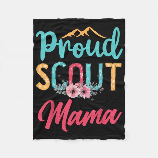 Stolze Scout-Mama Frohen Muttertag Camping Scouten Fleecedecke (Vorderseite)