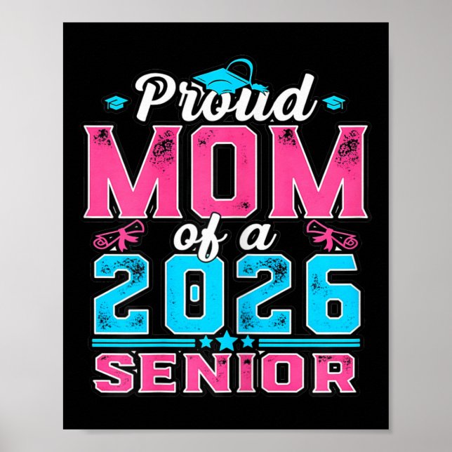 Stolze Senior-Mutter Damen 2026 Abschlussfeier Sti Poster (Vorne)