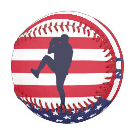 Stolze Silhouette der amerikanischen Baseball-Pitc Baseball
