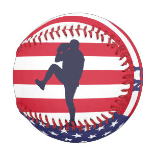 Stolze Silhouette der amerikanischen Baseball-Pitc Baseball