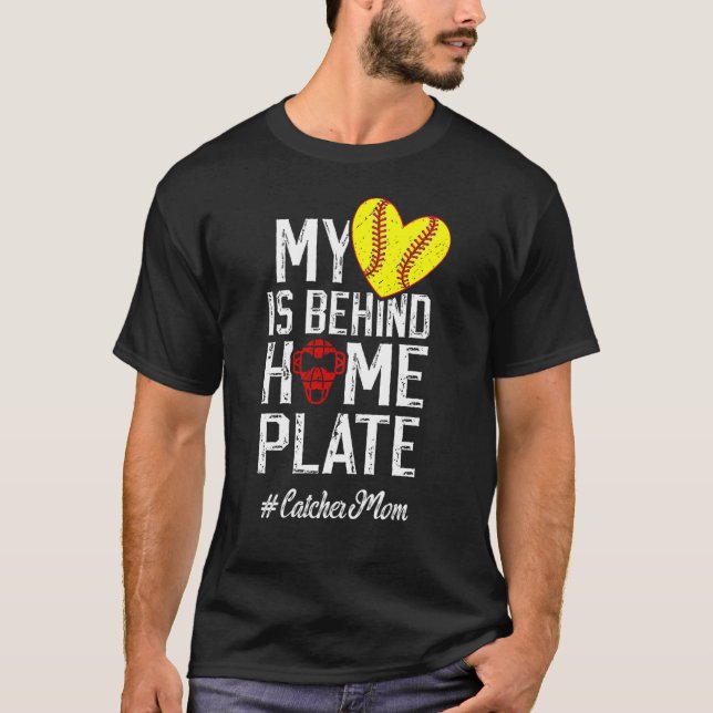 Stolze Softball-Fangmutter eines Softballfängers M T-Shirt (Vorderseite)