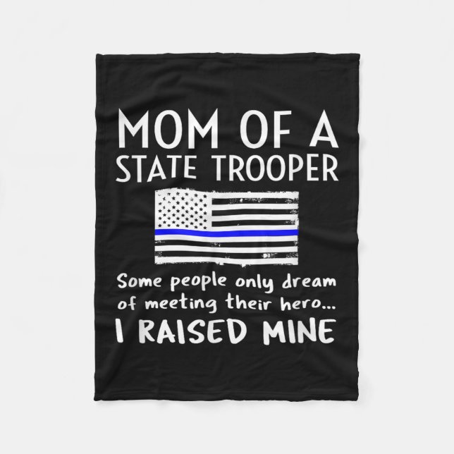 Stolze Staats-Trooper-Mutter Thin Blue Line Amer Fleecedecke (Vorderseite)