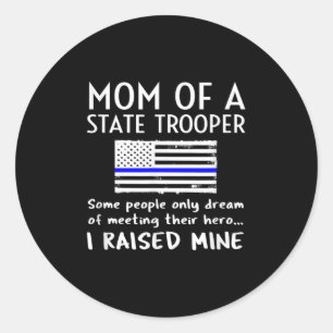 Stolze Staats-Trooper-Mutter Thin Blue Line Amer Runder Aufkleber