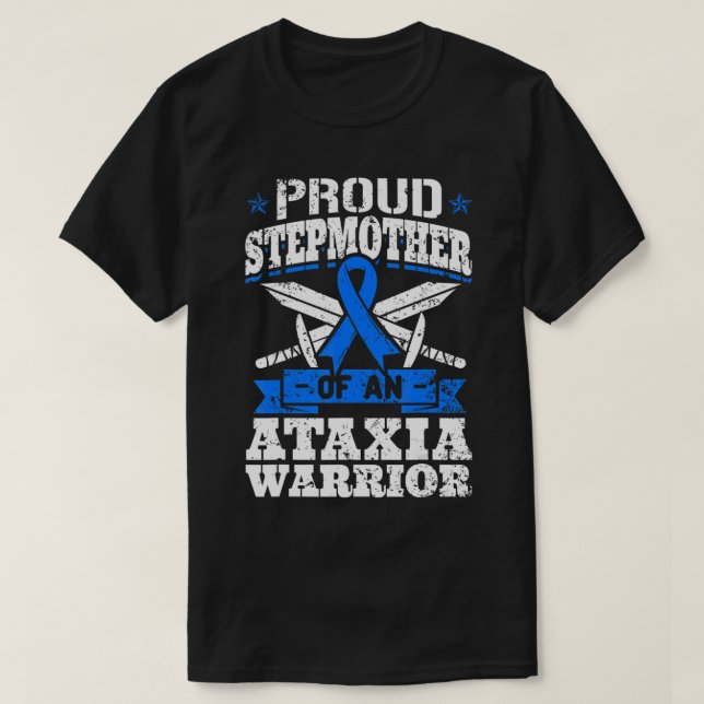 Stolze Stepmutter eines Ataxia Warrior Blue Awaren T-Shirt (Design vorne)