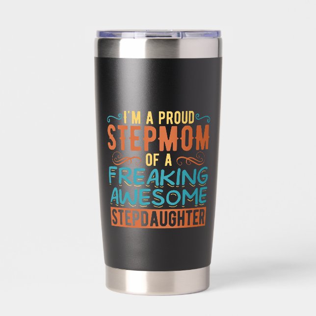 Stolze Stiefmutter Stieftochter Zitat Geschenk Thermobecher (Vorderseite)