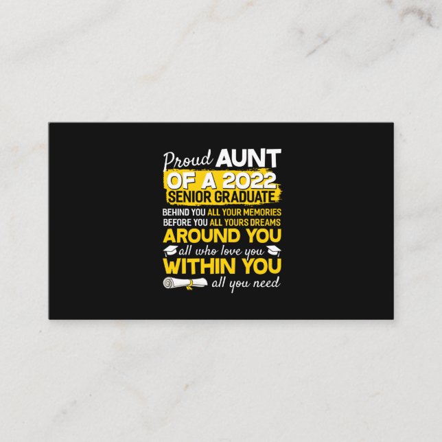 Stolze Summe eines Senior Graduate Senior 2022 Sen Visitenkarte (Vorderseite)