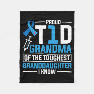 stolze T1d-Oma Großeltern Typ-1-Diabetes Fleecedecke