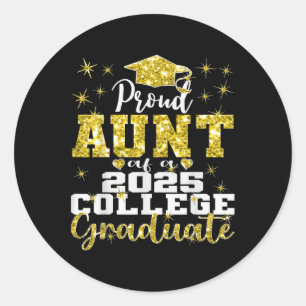 Stolze Tante 2025 Uni Graduate Family 25 Grad Runder Aufkleber